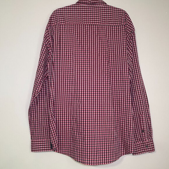 Men's 2XL Marc Ecko Red & Black Plaid Long Sleeve Button Down Shirt - Picture 6 of 6